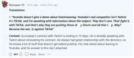 The streamer's recent take, translated by a Reddit user (Image via r/LivestreamFail)